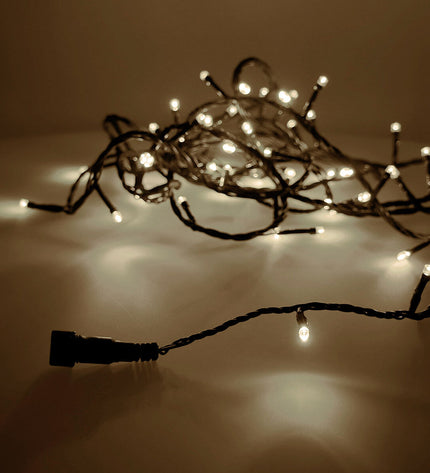 White 4-meter LED light garland by EDM Product, outdoor garden decoration with bright, energy-efficient LED lights.