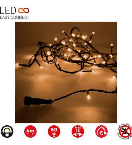 LED-lichtkrans EDM 71251 4 m in wit, outdoor garden decoration with bright LED string lights for festive outdoor lighting.
