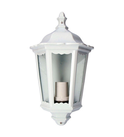 EDM Wandlamp EDM 73205 Milan in wit, outdoor garden wall light with 100W E27 bulb, decorative exterior lighting for garden or patio