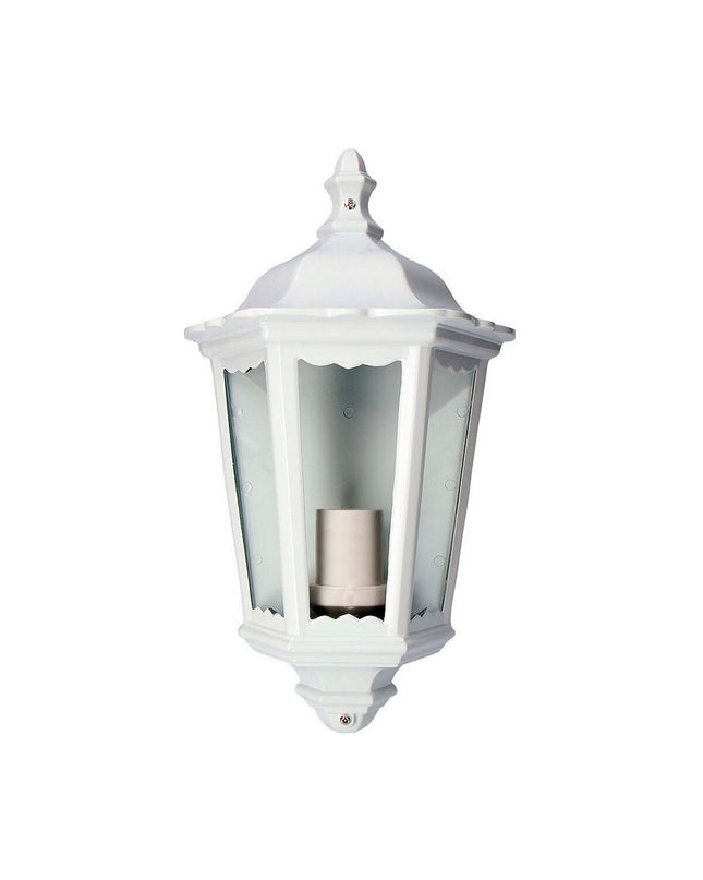 EDM Wandlamp EDM 73205 Milan in wit, outdoor garden wall light with 100W E27 bulb, decorative exterior lighting for garden or patio