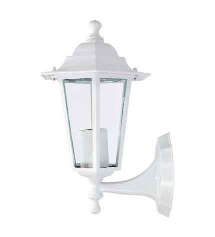 EDM Lykta EDM 73402 Zurich Wit outdoor garden decoration in aluminium, 60W E27, measuring 19.5 x 21 x 32 cm.