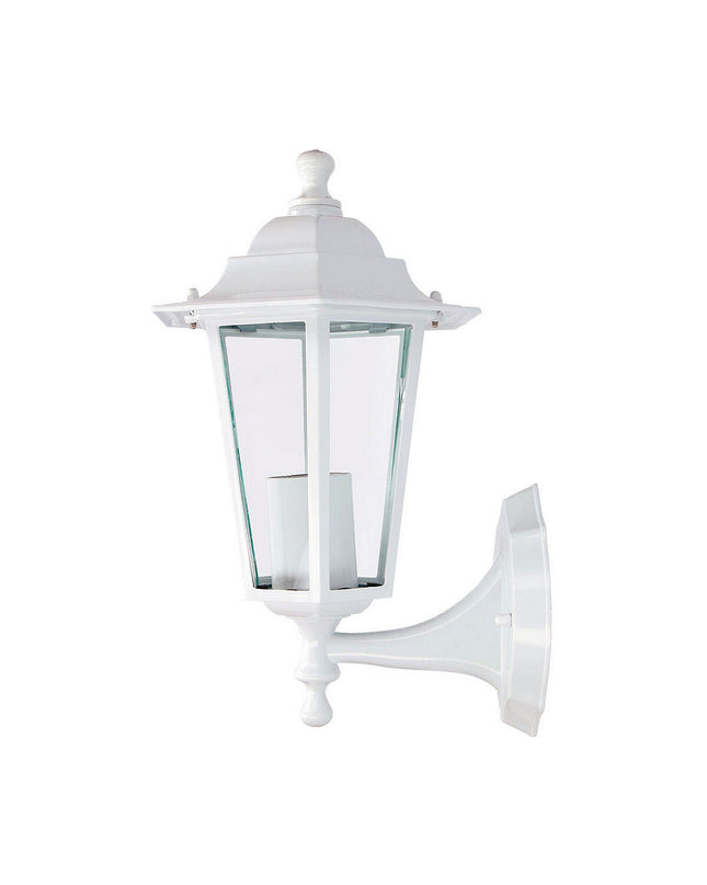 EDM Lykta EDM 73402 Zurich Wit outdoor garden decoration in aluminium, 60W E27, measuring 19.5 x 21 x 32 cm.