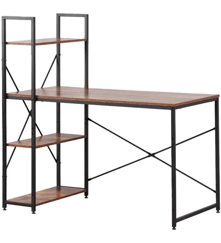 Dark wood and metal bureau desk by EDM Product, 121x120x64 cm, with sleek modern design for home or office use.