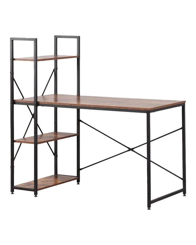 Dark wood and metal bureau desk by EDM Product, 121x120x64 cm, with sleek modern design for home or office use.