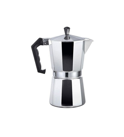 EDM Aluminium Italiaanse koffiepot with 12 cups, suitable for brewing traditional Italian-style coffee on the stove.