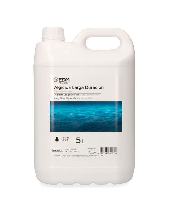 EDM Algenmiddel EDM 81703 for long-lasting algae control in garden pools, jacuzzis, and swimming pools, 5-liter container