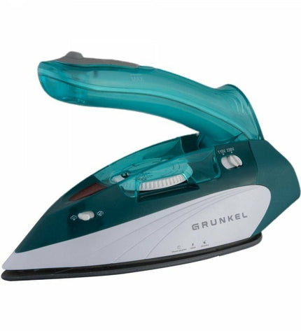 Grunkel stoomijzer in a modern design with a water tank and control dial, ideal for household ironing tasks.