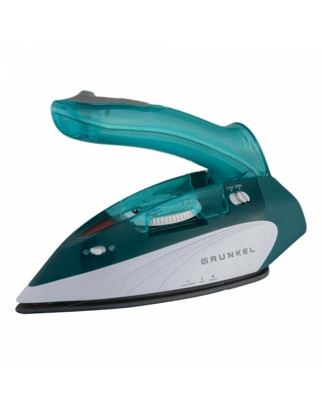 Grunkel stoomijzer in a modern design with a water tank and control dial, ideal for household ironing tasks.