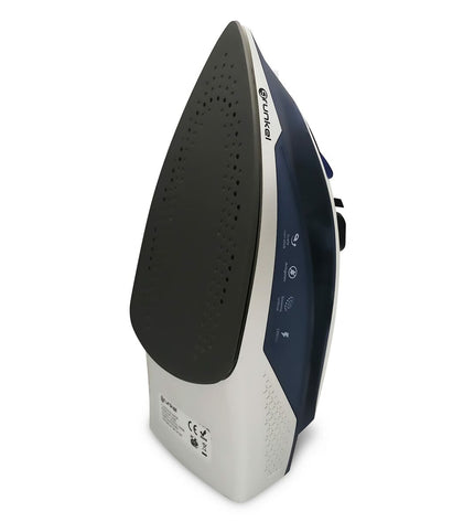 Grunkel PL-22NS steam iron with 2200W power, featuring a sleek design and adjustable steam settings for home ironing.