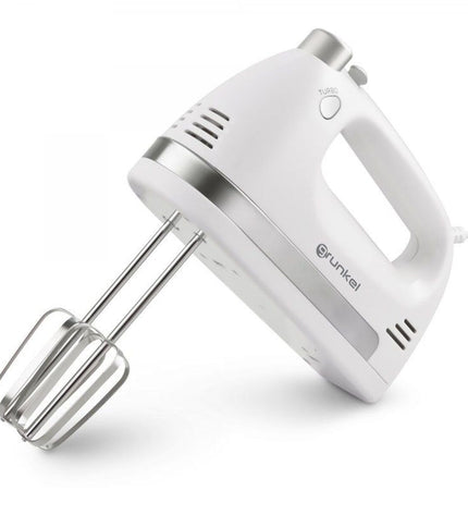 Grunkel AM-350TURBO5 350W white blender and dough mixer with 1L capacity, compact electric kitchen appliance for home cooking.