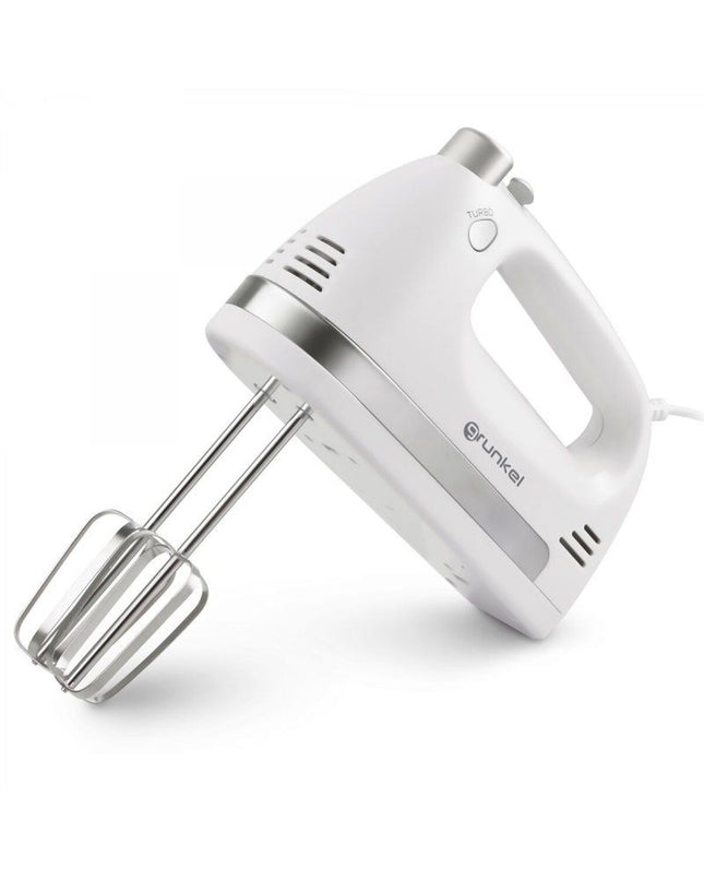 Grunkel AM-350TURBO5 350W white blender and dough mixer with 1L capacity, compact electric kitchen appliance for home cooking.