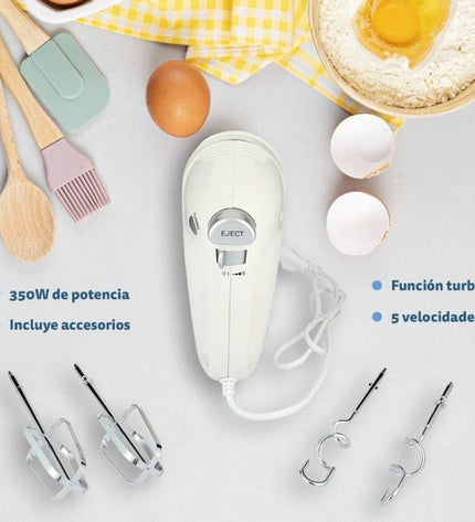 Grunkel AM-350TURBO5 350W white blender and dough mixer with 1-liter capacity, compact kitchen appliance for home cooking.
