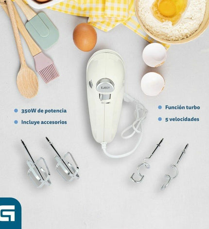 Grunkel white 1L and 2L mixer bowl with lid, suitable for kitchen use, small electric kitchen appliance.