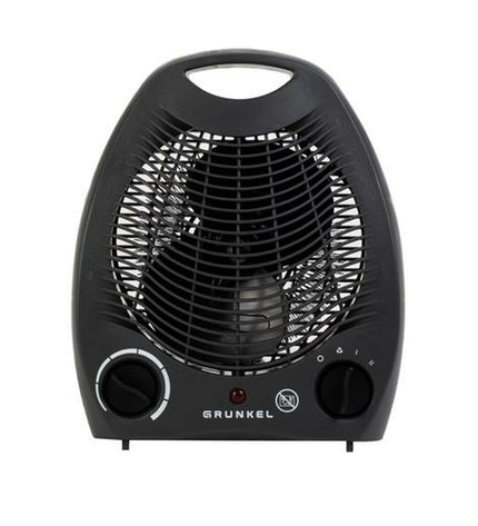 Black Grunkel 2000W portable heater for home and cooking, compact and efficient for indoor heating and air conditioning.