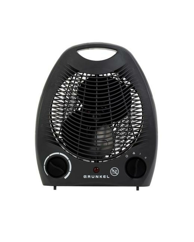 Black Grunkel 2000W portable heater for home and cooking, compact and efficient for indoor heating and air conditioning.