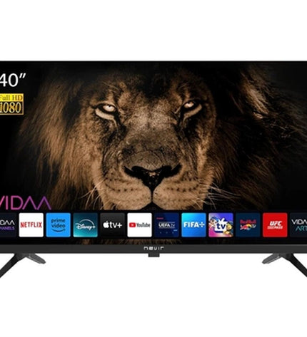 NEVIR Smart TV NVR-8079-40FHD2SB displaying vibrant home entertainment content on a sleek screen.