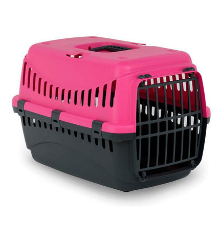 Nayeco Pegaso Plus dog carrier basket in black, 58x38x38 cm, suitable for transporting small to medium-sized dogs.