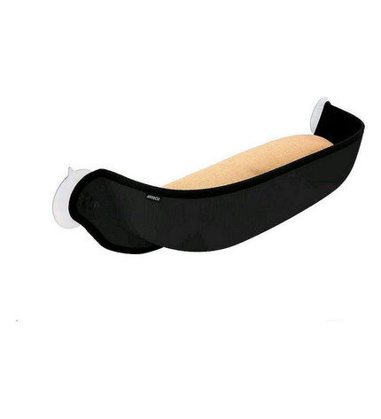 Nayeco black cat hammock measuring 65x18x25 cm, designed for comfortable feline lounging with a soft fabric surface.