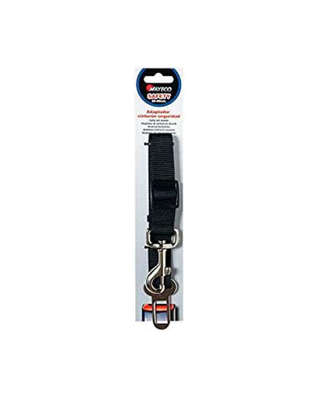 Nayeco safety harness for pets, adjustable pet seatbelt for small animals, in black with metal clip for secure car travel.