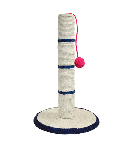 Beige Nayeco cat tree with multiple platforms and scratching posts, designed for indoor cats to climb and play.