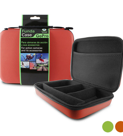 KSIX harde hoes for sports cameras, black protective case with zipper, designed for outdoor and electronic device protection.