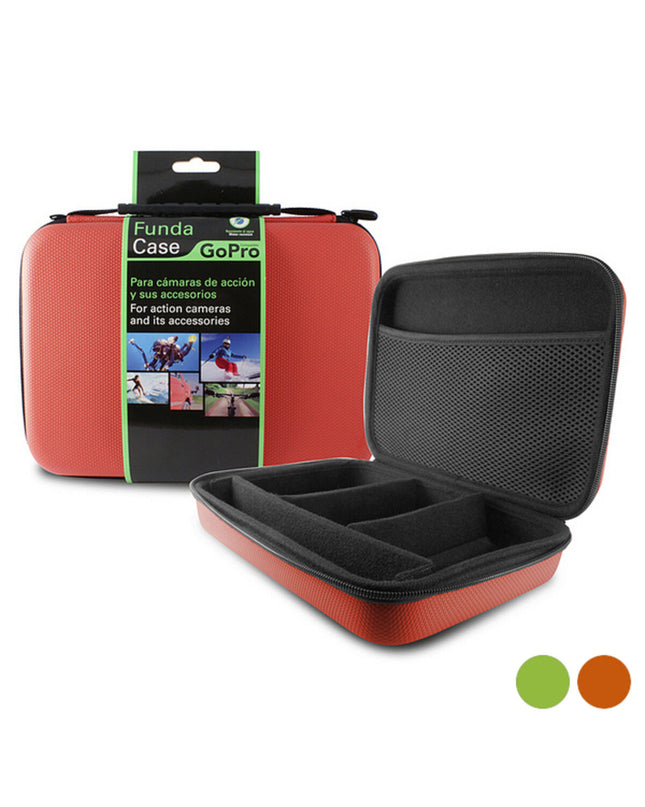 KSIX harde hoes for sports cameras, black protective case with zipper, designed for outdoor and electronic device protection.