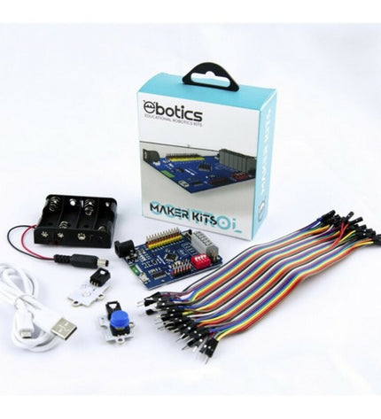 Ebotics Robotica Kit Maker Control electronic toy with colorful components and control panel for robotics projects.