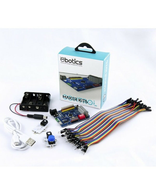 Ebotics Robotica Kit Maker Control electronic toy with colorful components and control panel for robotics projects.