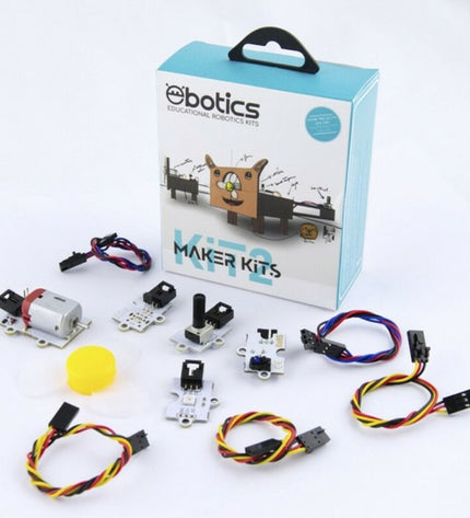 Ebotics Robotica Kit Maker 2 electronic toy with colorful components and robotic parts for creative STEM play.