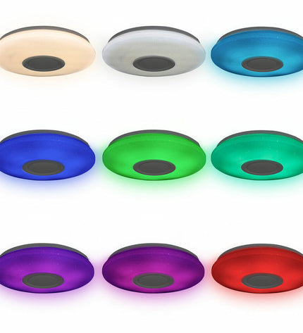 KSIX Rainbow 30W LED ceiling lamp for bathroom and home, modern design with colorful rainbow lighting effect
