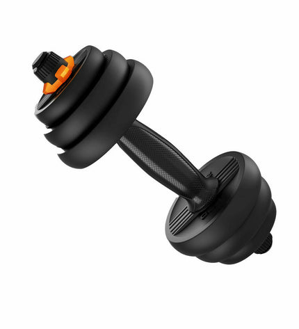 Xiaomi ORMANC10V2P dumbbells for fitness and outdoor exercise, black and silver weights with ergonomic handles.