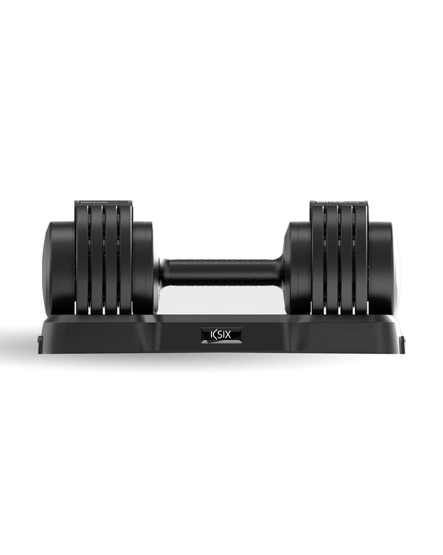 KSIX Q235 black dumbbells for fitness, 11 kg, suitable for strength training and outdoor workout routines.