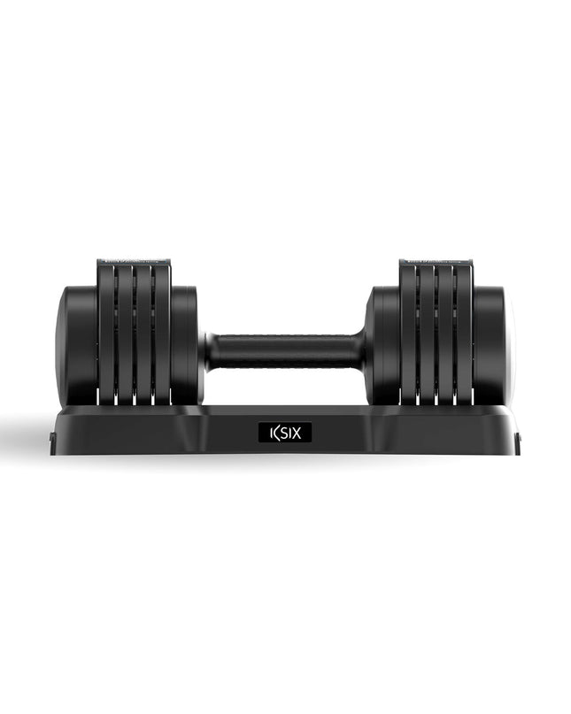 Pair of black KSIX dumbbells for fitness and outdoor exercise, with a sleek, compact design for strength training.