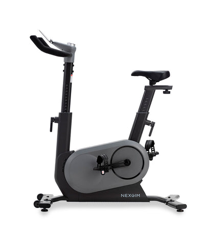 Refurbished Nexgim stationary bike with Bluetooth 5.0 for fitness and outdoor training, featuring a sleek design and digital display.