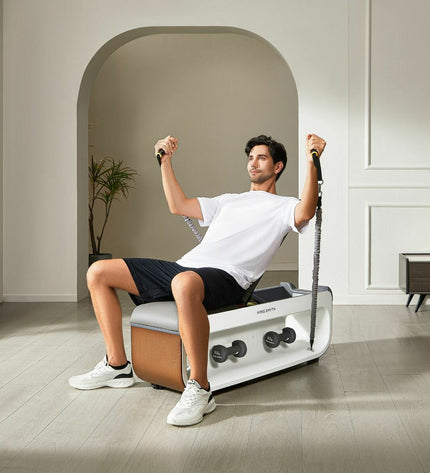Xiaomi FBB1C multifunctional fitness device for bodybuilding and outdoor sports, with various exercise attachments and digital display