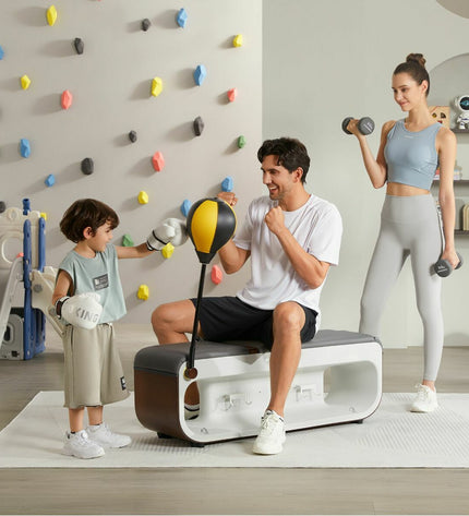 Xiaomi FBB1C multifunctional bodybuilding device for fitness and outdoor sports, showing various workout features and controls.