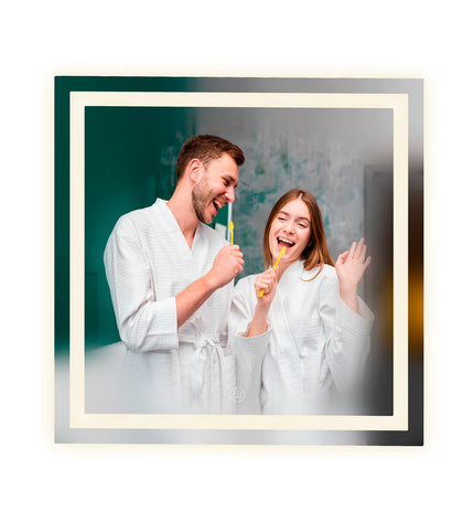 KSIX Aqua E bathroom mirror with LED lighting, 36W, 1300 lumens, modern design for bathroom decor and illumination.