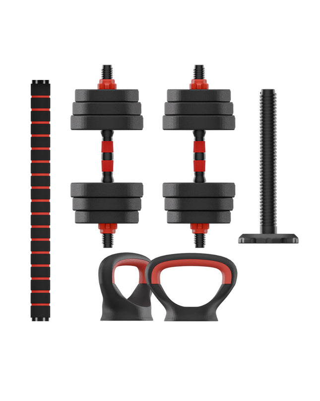 KSIX 20 kg dumbbells for fitness and outdoor workouts, with black handles and weight plates, ideal for strength training.