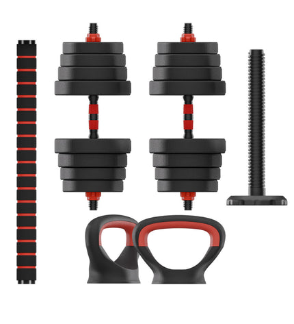 Pair of KSIX 30 Kg dumbbells for fitness and outdoor exercise, with black handles and weight plates visible.