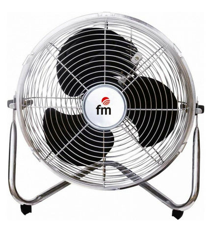 Grupo FM Vloerventilator F30 30cm black portable fan with 55W motor for home cooling and ventilation.