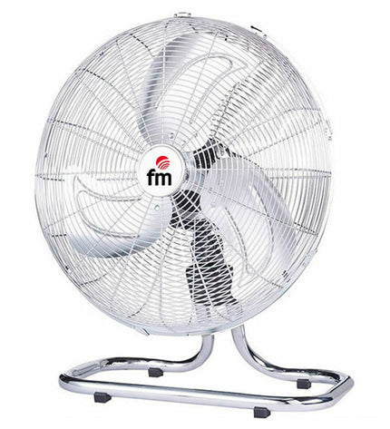 Grupo FM Tafelventilator FG45 120W, portable white fan for home use, with adjustable tilt and compact design.