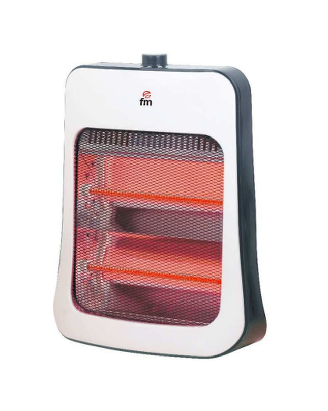 Grupo FM halogen heater FC-750 750W, portable heating device for home and cooking, with visible control panel and compact design.
