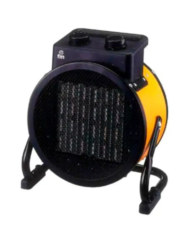 Grupo FM TI-30 3000W portable heater for home and cooking, compact design with digital controls and safety features.
