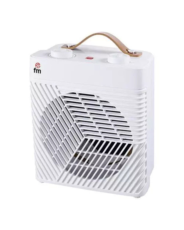 Grupo FM TH-20 portable electric heater, 2000W, white color, suitable for home heating and cooling.