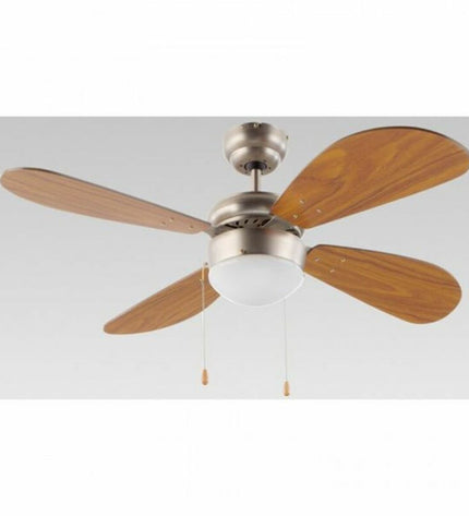 Grupo FM plafondventilator met licht, 105 cm diameter, zwart finish, 230W, voor huis en koken, draagbare airconditioning.