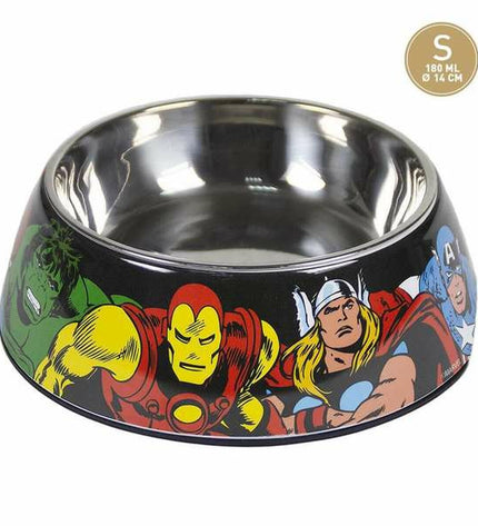 Marvel Melamine dog food bowl, 180 ml capacity, durable dog dish with Marvel branding, suitable for feeding pets.
