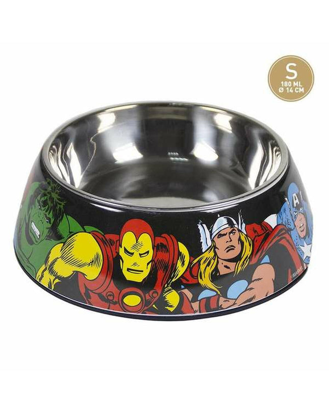 Marvel Melamine dog food bowl, 180 ml capacity, durable dog dish with Marvel branding, suitable for feeding pets.