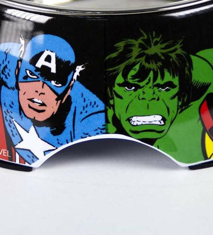 Marvel melamine dog food bowl with 760 ml capacity, featuring a colorful design and sturdy construction for pet feeding.