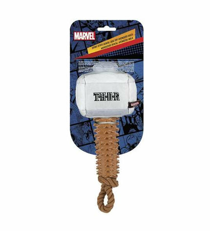 Gray Avengers dog chew toy with superhero design, measuring 13x10x40 cm, made for durable canine play and dental health.