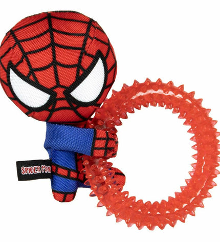 Red Spider-Man dog chew toys, 7x12.5x18.5 cm, set of 4, made for dogs, featuring Spider-Man design and durable material.